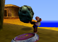 A setup for a Golden Banana for Diddy Kong on DK Isles.