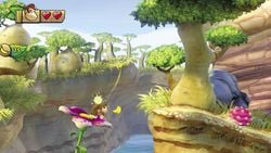 A Purple Flower Platform in Donkey Kong Country: Tropical Freeze