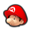 Baby Mario's head icon in Mario Kart 8