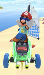 Mario (Sunshine) performing a trick.