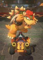 Bowser performing a trick.