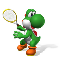 Artwork of Yoshi in Mario Power Tennis