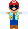 A model of Mario wearing the sunglasses and shirt from Super Mario Sunshine