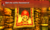 Mario is trapped in a painting in the Secret Altar. Image from Luigi's Mansion for Nintendo 3DS.