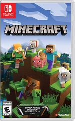 North American physical boxart for Minecraft on the Nintendo Switch. The cover references the Super Mario Mash-Up pack.