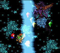 The Earth Crystal using the attack, Storm, during the battle with Culex.