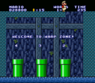 The secret Warp Zone in Super Mario All-Stars