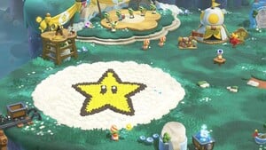 The Super Star decorations for Camp Central after using an unsupported amiibo in Super Mario Bros. Wonder – Nintendo Switch 2 Edition + Meetup in Bellabel Park