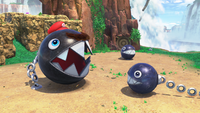 Several Chain Chomps in Super Mario Odyssey