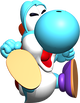 Artwork of Light-Blue Yoshi from Yoshi's Story.