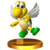 A trophy of a Green Koopa Paratroopa from Super Smash Bros. for 3DS.