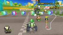 Baby Luigi on the first stretch of the course