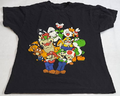 A shirt with many Super Mario franchise characters imprinted on it