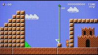 Empty Blocks preventing Mario from reaching the castle in Super Mario Maker