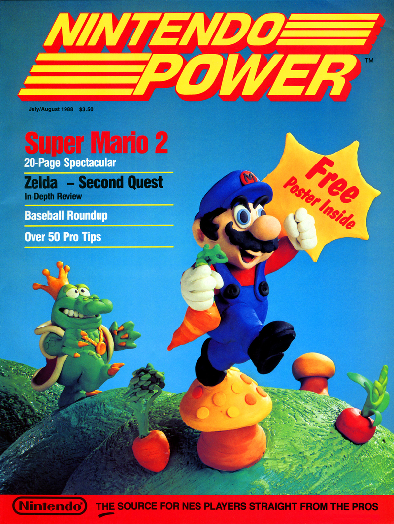 Cover for the first issue of Nintendo Power, featuring Super Mario Bros. 2