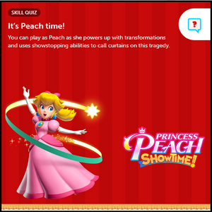 Thumbnail of the It’s Peach time! skill quiz on the Play Nintendo website