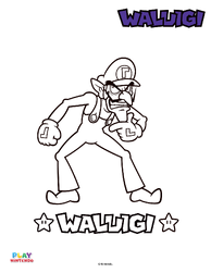 Line art of Waluigi from a paint-by-number activity