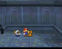 Sixth treasure chest in Palace of Shadow of Paper Mario: The Thousand-Year Door.
