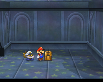 Sixth treasure chest in Palace of Shadow of Paper Mario: The Thousand-Year Door.