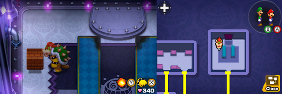 Block 85 in Peach's Castle of Mario & Luigi: Bowser's Inside Story + Bowser Jr.'s Journey.