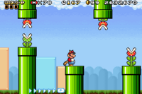 The level Piped Full of Plants from Super Mario Advance 4