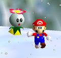 Mario is chased by a Spindrift