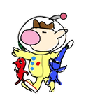 Drawing of Olimar in WarioWare Gold