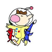 Drawing of Olimar in WarioWare Gold