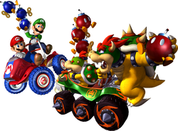 Artwork depicting Bob-omb Blast from Mario Kart: Double Dash!!.