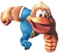Artwork of Kiddy Kong running from Donkey Kong Country 3: Dixie Kong's Double Trouble!