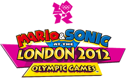 English logo for Mario & Sonic at the London 2012 Olympic Games, for use on color backgrounds