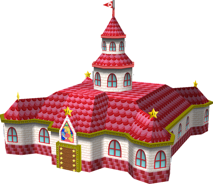 File:MKDD Peach Castle model.png