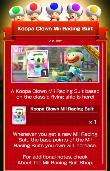 File:MKT Tour105 Mii Racing Suit Shop Koopa Clown.jpg