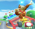 Thumbnail of the Donkey Kong Cup challenge from the Mario Bros. Tour; a Combo Attack challenge set on GCN Yoshi Circuit T (reused as the Rosalina Cup's bonus challenge in the Ninja Tour)