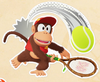 A sticker for the player card in Mario Tennis Fever
