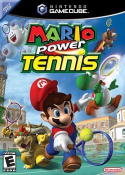The front cover for Mario Power Tennis for the Nintendo GameCube
