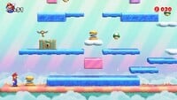 Screenshot of Slippery Summit's bonus level from the Nintendo Switch version of Mario vs. Donkey Kong