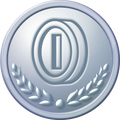 A silver Coin Collection medal in New Super Mario Bros. U Deluxe