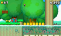 Mini Mario in a forest.