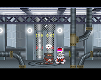An Elite X-Naut in the sublevel 2 corridor during the Peach intermission after Chapter 3.