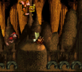 Donkey Kong jumps towards the letter N.