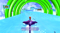Mario ray surfing in Loopdeeloop Galaxy