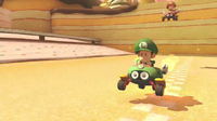 Screenshot of Baby Luigi in Mario Kart 8