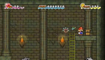 Second treasure chest in Yold Ruins of Super Paper Mario.