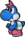 Sprite of the blue Yoshi Kid from Paper Mario: The Thousand-Year Door