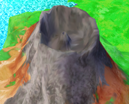 Corona Mountain crater from the outside in Super Mario Sunshine.