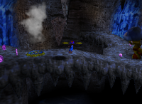 A set of purple Banana Coins in Crystal Caves.