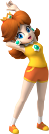 Artwork of Princess Daisy for Mario & Sonic at the Olympic Games (reused for Mario & Sonic at the Rio 2016 Olympic Games Arcade Edition)