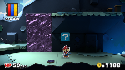 Third ? Block in Indigo Underground of Paper Mario: Color Splash.