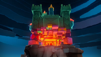 Peach's Castle after being folded into a large-scale Origami Castle in Paper Mario: The Origami King.